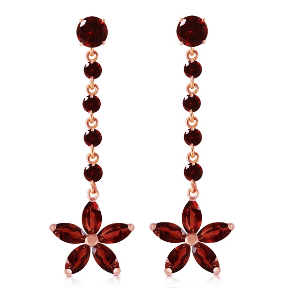 Galaxy Gold Products Jewelry - SOLID GOLD CHANDELIERS EARRINGS WITH GARNETS
